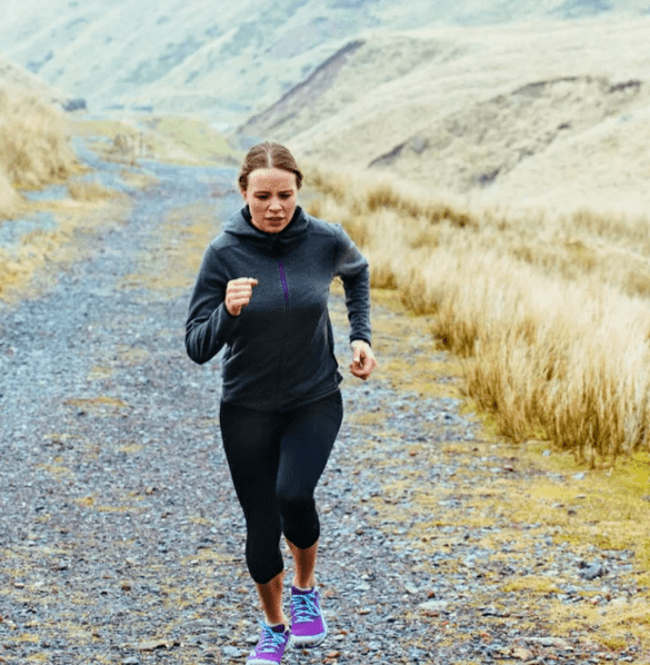 The girl runs
